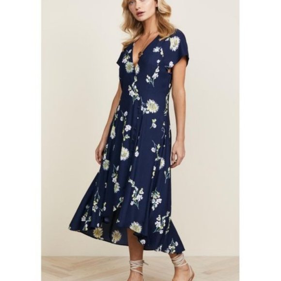 SOLD Free People Floral High Low Midi Dress - Picture 2 of 10
